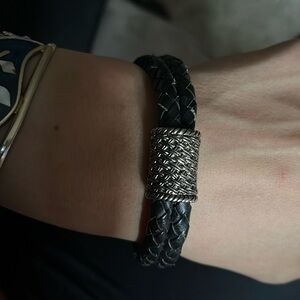 Leather rocker bracelet